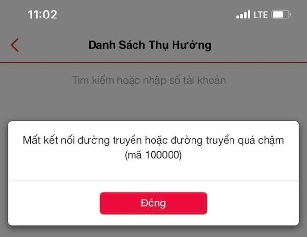 lỗi chuyển khoản