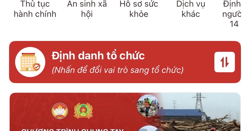 hoàn thành định danh tổ chức
